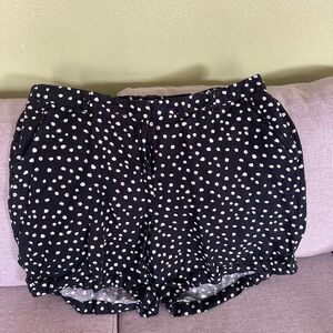 Lane Bryant Navy and White Polka Dot Shorts